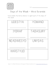 Days of the Week Worksheets