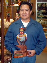 Hopi Kachina by Alfred Bo Lomahquahu - Kachin Mana - bo_with_kachin_mana