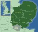 East Anglia Map of England - UK Maps