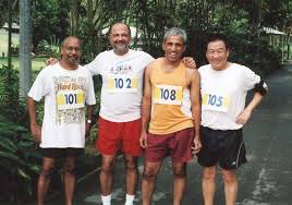 Our veteran runners (L to R) Mr George Pereira, Mr Naresh Mahtani, Mr Rajan Nair and Mr Jason Lim ... - 4