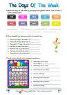 Days of the Week -worksheet- | DUALARIMIZLA SENİNLE