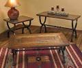 Rustic Wood & Iron Tables with Slate Inlay : Wild Wings