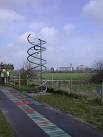 This sculpture is at the beginning of the TL4554 : DNA cyclepath to Shelford - via Daymix