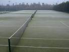 Frosty grass courts on a foggy day. I was expecting to add a comment about - via Daymix