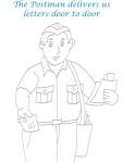 Postman printable coloring page for kids: Our Helpers coloring page