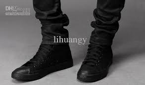 Wholesale - 2012 New ARRIVING full black high canvas shoes men ...