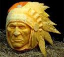 Scary Pumpkin Sculpture