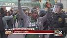 Freddie Gray protesters clash with Baltimore Police at Camden.