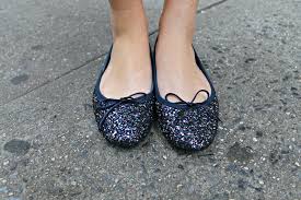 Navy Glitter Ballet Flats � bows & sequins