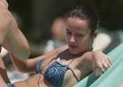 Alizee In Itsy Bitsy Tiny Green Bikini