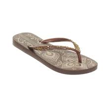 Womens Ipanema Totem Brown Ladies Decorative Beach Flip Flops ...