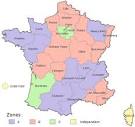 Carte des VACANCES SCOLAIRES calendrier et zones