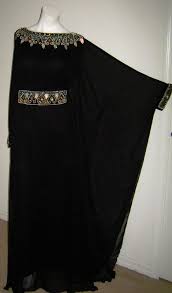 Dubai Khaleeji Kaftan Jalabiya Crystal Bead Abaya Arabic Dress ...