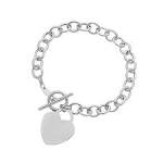 Toggle Heart Bracelet in 14K White Gold - Richard Cannon Jewelry