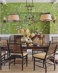 sybaritic spaces: Gorgeous Green Dining Room: de Gournay Wallpaper ...