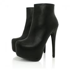 Black Leather Style Ankle Boots | Buy Black Leather Style Ankle ...
