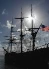 The Hollywood replica of the HMS Bounty heads out onto the River Humber from - via Daymix