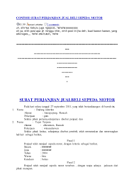 Contoh surat perjanjian jual beli sepeda motor