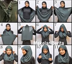cara cara memakai jilbab: gambar cra memakay jilbab