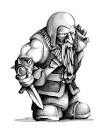 Dwarf guy whith a dagger, Ivar Dahlberg, SciFi Fantasy Art