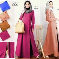 Jual Busana Muslim Naura Zipp (baju muslim,baju gamis,baju ...