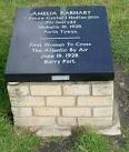 Closeup of an Amelia Earhart plaque, Burry Port - via Daymix
