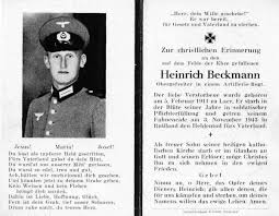 Totenzettel: Obergefreiter Heinrich BECKMANN (2. Weltkrieg ... - BeckmannHeinrich-tz