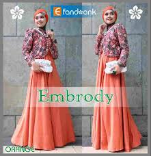 Embrody Dress By Efan Orange | Baju Muslim GAMIS Modern