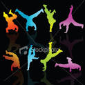 B-boys break dancing | Stock Illustration | iStock
