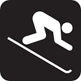 Down Hill Skiing Black clip art - vector clip art online, royalty ...