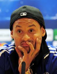Jermaine Jones of FC Schalke 04 talks to the media during a press conference at Emirates Stadium on October 23, ... - Jermaine%2BJones%2BFC%2BSchalke%2B04%2BTraining%2BSession%2Bbj_HB2vp9L1l