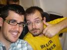 Me and Xavi on the plane.