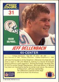 1990 Score #31 Jeff Dellenbach RC back image. Front; Back; Zoom - back