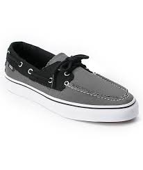 Vans Zapato Del Barco 2 Tone Pewter Grey & Black Boat Skate Shoes ...