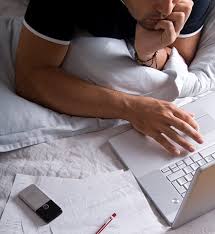 working from home on the Internet