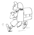 Walking to School coloring page