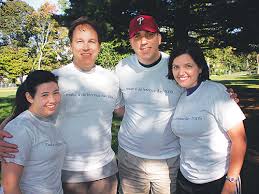 From left, Caroline Soss, John Soss (KSM84, 91), Tom Blanco (GBSM90) and Helene Brennan (McC03) helped the NU Club of Philadelphia clean up and landscape ... - Alumni%20News_CN_Philadelphia_Large