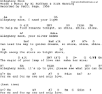 Song lyrics with guitar chords for Allegheny Moon - Patti Page, 1956