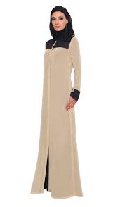 Black Tan Reversible Calligraphy Chiffon Abaya with FREE Hijab ...