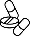 Medicine Clipart Image   Pills Against a White Background
