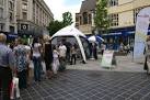 Cancer Research on Church Street, Liverpool. Queueing for free skin checks. - via Daymix