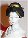 Attractive Hakata clay doll of a geisha dancing with Lion mask in one hand ... - geisha-doll135f