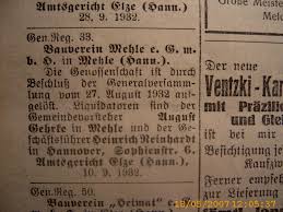 LuDZ 15.10.1932 Bauverein Mehle August Gehrke Heinrich Reinhardt ...