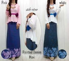 HM266 Painted Denim 202 Maxy Denim +Blouse jersey � Model baju ...