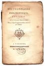 Voltaire, Dictionnaire philosophique, portative (Londres 1765)