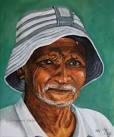 Old man in Sri Lanka, acrylic on canvas, 50x60 cm, November 2010. - Sri_Lanka