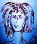 Blue Portray Painting by Jose Julio Perez - Blue Portray Fine Art ... - blue-portray-jose-julio-perez