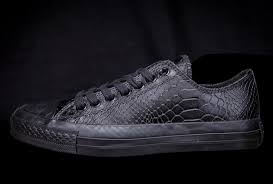 All Black All Star Converse Crocodile Leather Low Tops Chuck ...