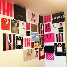 store bags on wall | shopping bag wall decor | B E D R O O M ...