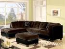 Deltona Ultra Plush Sectional Sofa in Brown Microfiber and Black ...